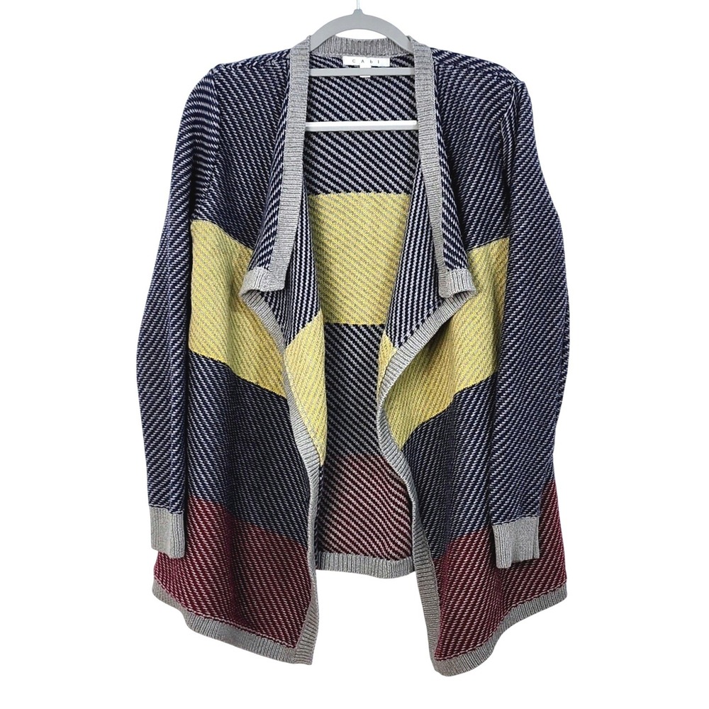 CAbi Blanket‎ Open Front Waterfall Cardigan Chunky Knit Sweater Womens Medium